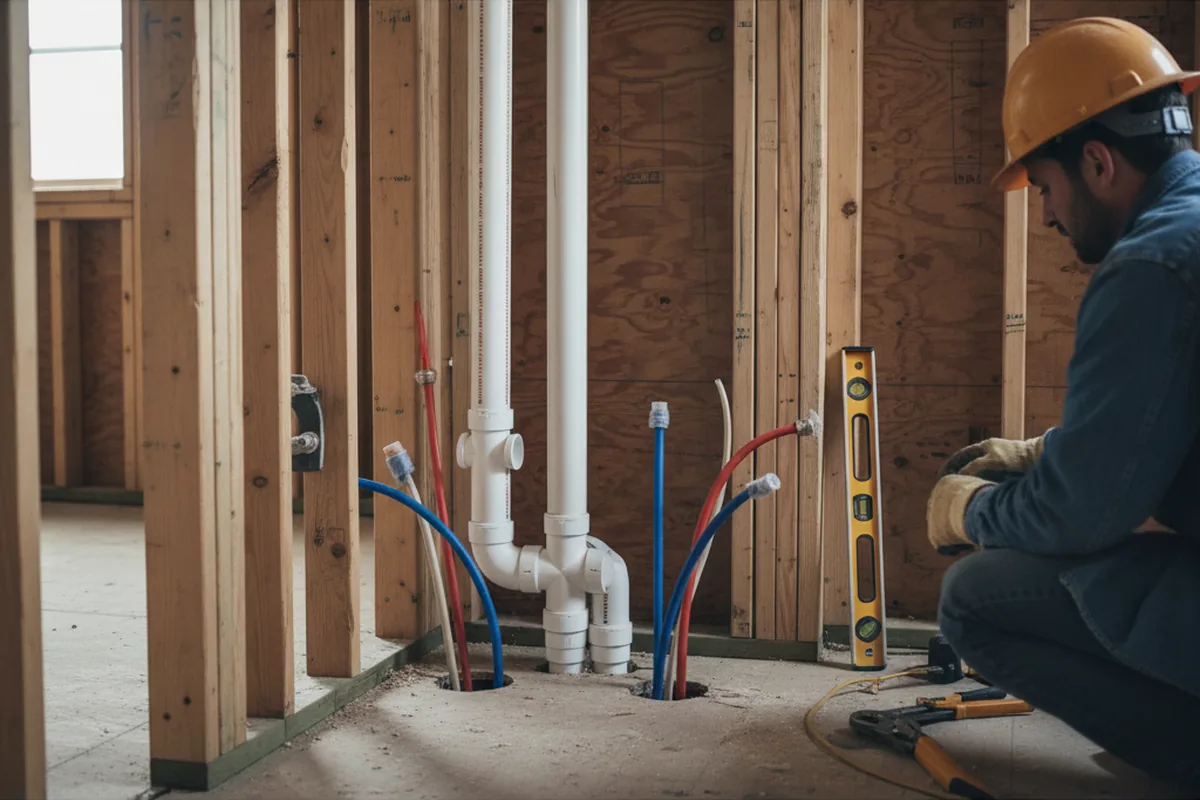 Drain and supply rough-in during Toilet Repair and Installation in South West City
