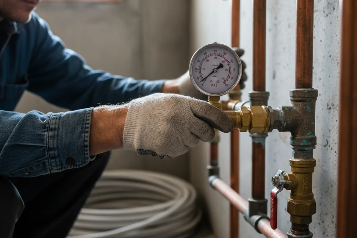 Pressure testing a repaired line during Water Line Repair in South West City